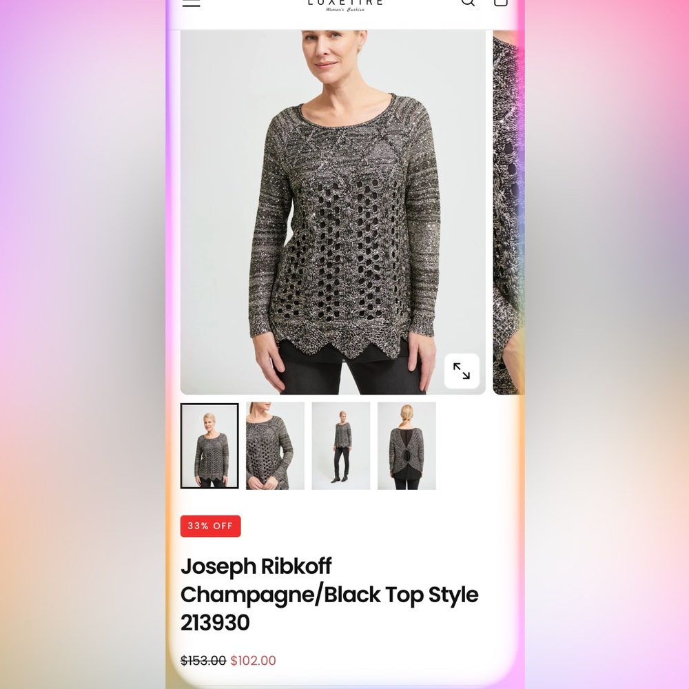 Joseph Ribkoff Elegant Black and Gray Sweater